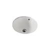 16 In. W X 16 In. D CUPC Certified Round Undermount Sink In Biscuit Color With Enamel Glaze Finish - Brushed Nickel