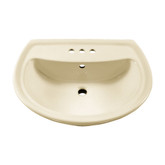 Cadet Pedestal Sink Basin with 4 Inch Faucet Holes in Linen