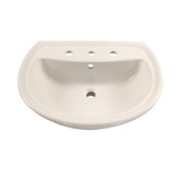 Cadet Pedestal Sink Basin With 8 Inch Faucet Holes in Linen