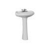 Cambridge by Ceralux: Pedestal Lavatory Sink and Leg Set, 4 Inch Centre, White