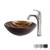 Bastet Glass Vessel Sink and Riviera Faucet Chrome