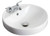 Drop-in Round White Ceramic Vessel with 4 Inch o.c. Faucet Drilling