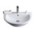 Wall Mount Semi-oval White Ceramic Vessel with Single Hole