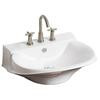 Wall Mount Victorian Style White Ceramic Vessel with 8 Inch o.c. Faucet Drilling