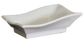 Above Counter Rectangle White Ceramic Vessel for Wall or Deck Mount Faucet Installation