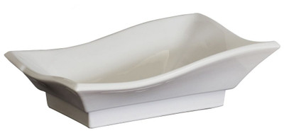 Above Counter Rectangle White Ceramic Vessel for Wall or Deck Mount Faucet Installation