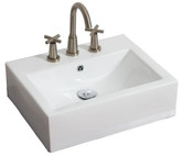 20.5 In. W X 16 In. D Wall Mount Rectangle Vessel In White Color For 8 In. O.C. Faucet - Chrome