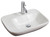 23 In. W X 17 In. D Wall Mount Rectangle Vessel In White Color For Single Hole Faucet - Chrome