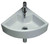 19 In. W X 19 In. D Wall Mount Round Vessel In White Color For Single Hole Faucet - Chrome