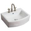 22 In. W X 20 In. D Above Counter Rectangle Vessel In White Color For 8 In. O.C. Faucet - Chrome