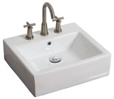 20 In. W X 18 In. D Above Counter Rectangle Vessel In White Color For 8 In. O.C. Faucet - Chrome