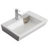 26 In. W X 18 In. D Wall Mount Rectangle Vessel In White Color For Single Hole Faucet - Brushed Nickel
