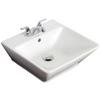 18.5 In. W X 19 In. D Wall Mount Rectangle Vessel In White Color For 4 In. O.C. Faucet - Chrome