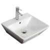 18.5 In. W X 19 In. D Above Counter Rectangle Vessel In White Color For Single Hole Faucet - Brushed Nickel