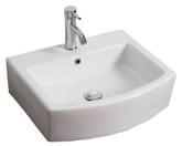 22 In. W X 20 In. D Above Counter Rectangle Vessel In White Color For Single Hole Faucet - Chrome