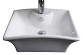 20 In. W X 17 In. D Above Counter Rectangle Vessel In White Color For Single Hole Faucet - Brushed Nickel