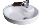 21 In. W X 18 In. D Drop In Oval Vessel In White Color For Single Hole Faucet - Chrome