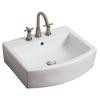 22 In. W X 20 In. D Wall Mount Rectangle Vessel In White Color For 8 In. O.C. Faucet - Chrome