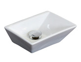 12 In. W X 9 In. D Above Counter Rectangle Vessel In White Color For Deck/Wall Mount Faucet - Chrome