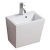 18 In. W X 12.5 In. D Wall Mount Rectangle Vessel In White Color For Single Hole Faucet - Chrome