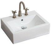 20.5 In. W X 16 In. D Above Counter Rectangle Vessel In White Color For 8 In. O.C. Faucet - Chrome
