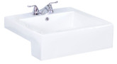 20 In. W x 20 In. D Semi-Recessed Rectangle Vessel in White Color for 4 In. o.c. Faucet - Chrome