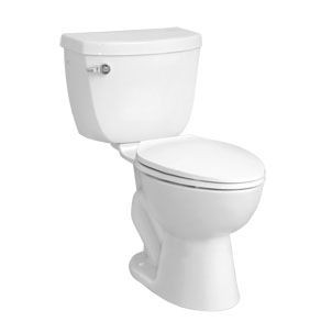 Evergreen 10 Inch Rough-In Two Piece 1.2 Gal. Round Front Bowl Toilet (Toilet Seat not Included)