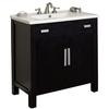 35 Inch W x 19 Inch D Solid Wood Framed Vanity Base with Soft-close Doors in Dark Mahogany Finish