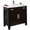 35 Inch W x 19 Inch D Solid Wood Framed Vanity Base with Soft-close Doors in Walnut Finish