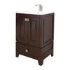 32 Inch W x 18 Inch D Solid Wood Framed Wall Hung Vanity Base with Soft-close Doors in Tobacco Finish