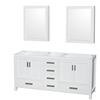 Sheffield 70.75 In. Double Vanity with Mirror Medicine Cabinets in White