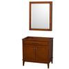 Hatton 35 In. Vanity with Mirror Medicine Cabinet in Light Chestnut