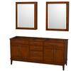 Hatton 71 In. Vanity with Mirror Medicine Cabinet in Light Chestnut