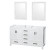 Sheffield 59 In. Double Vanity Cabinet with 24 In. Mirrors in White