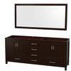 Sheffield 80 In. Double Vanity Cabinet with 70 In. Mirror in Espresso