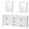 Sheffield 80 In. Double Vanity Cabinet with Medicine Cabinets in White