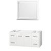 Centra 48 In. Single Vanity in White and No Top and No Sink and 36 In. Mirror