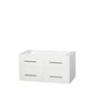 Centra 42 In. Single Vanity in White and No Top and No Sink and No Mirror