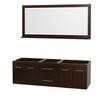 Centra 72 In. Double Vanity in Espresso and No Top and No Sinks and 70 In. Mirror