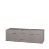 Centra 72 In. Double Vanity in Gray Oak and No Top and No Sinks and No Mirror