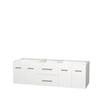 Centra 72 In. Double Vanity in White and No Top and No Sinks and No Mirror