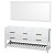 Natalie 72 In. Double Vanity in White and No Top and No sinks and 70 In. Mirror