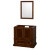 Rochester 36 In. Single Vanity in Cherry and No Top and No Sink and 24 In. Mirror