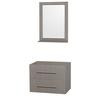 Centra 30 In. Single Vanity in Gray Oak and No Top and No Sink and 24 In. Mirror