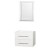Centra 30 In. Single Vanity in White and No Top and No Sink and 24 In. Mirror
