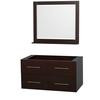 Centra 42 In. Single Vanity in Espresso and No Top and No Sink and 36 In. Mirror