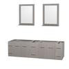 Centra 80 In. Double Vanity in Gray Oak and No Top and No Sinks and 24 In. Mirrors