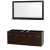 Centra 60 In. Double Vanity in Espresso and No Top and No Sinks and 58 In. Mirror