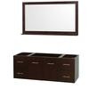 Centra 60 In. Single Vanity in Espresso and No Top and No Sink and 58 In. Mirror