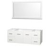 Centra 60 In. Single Vanity in White and No Top and No Sink and 58 In. Mirror